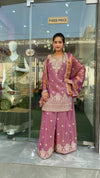 Elegant Lavender Embroidered PALAZZO Set with Organza Dupatta (Copy)