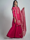 Elegant Lavender Embroidered PALAZZO Set with Organza Dupatta